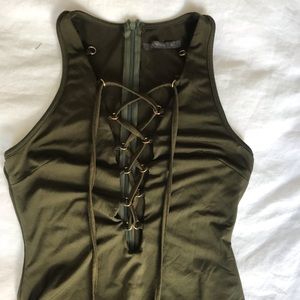 LF lace up body suit